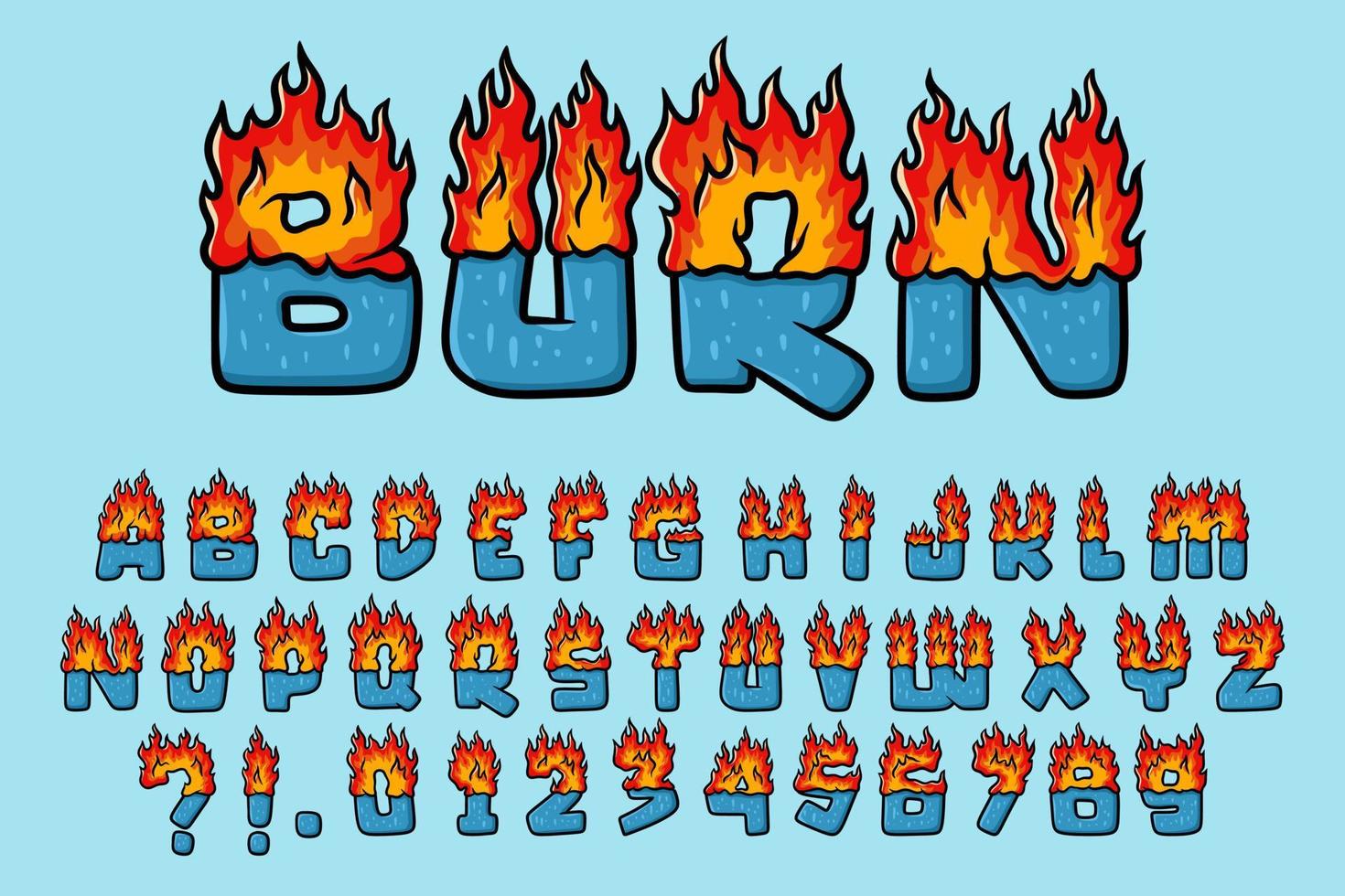 bruciato alfabeto mostro graffiti testo vettore lettere