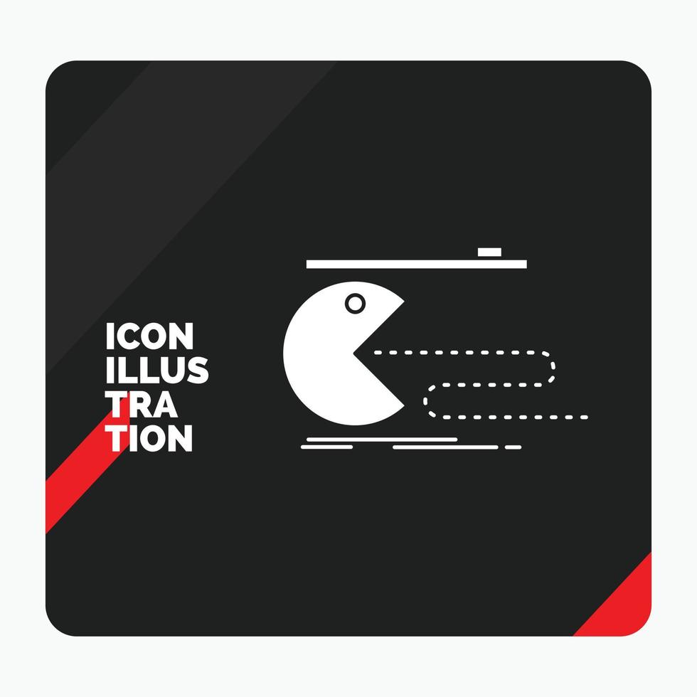 rosso e nero creativo presentazione sfondo per carattere. computer. gioco. gioco. pacman glifo icona vettore