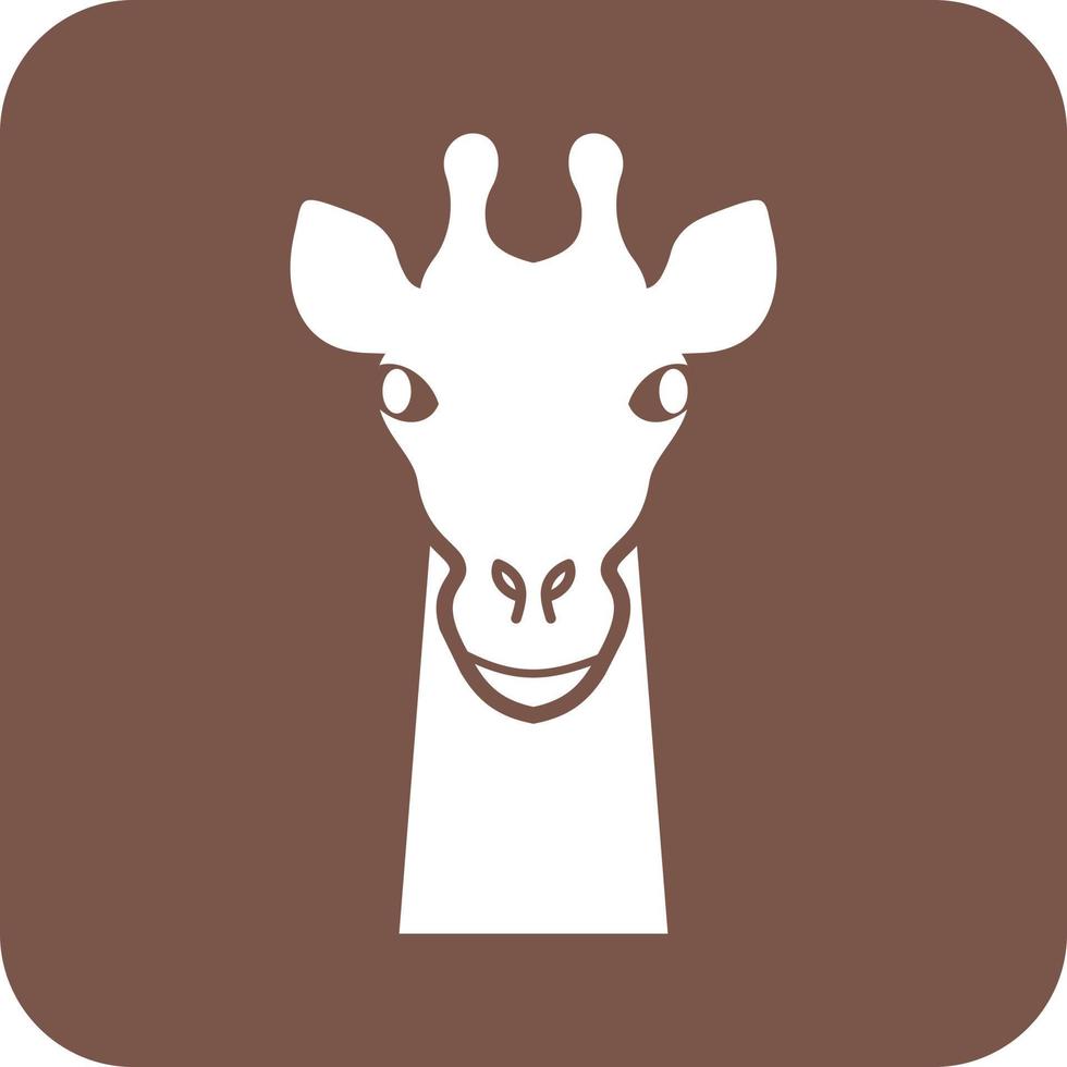 giraffa viso glifo il giro sfondo icona vettore