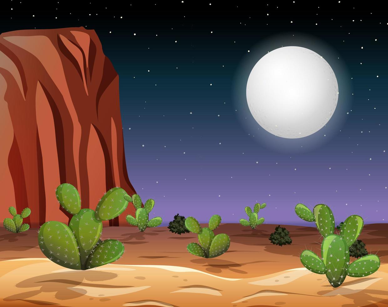 paesaggio desertico di notte vettore