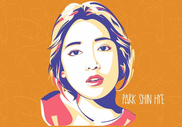 Park Shin Hye - Stile coreano - Ritratto di Popart vettore