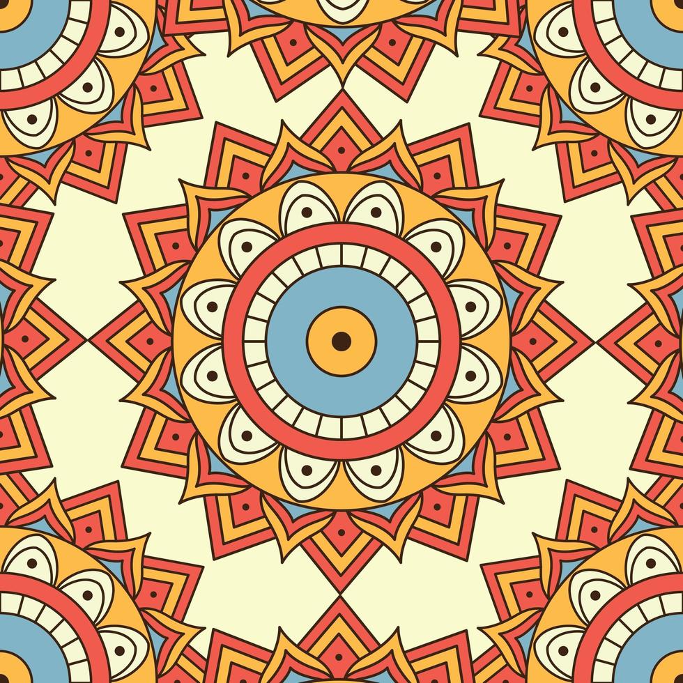 colorato mandala seamless pattern di sfondo vettore