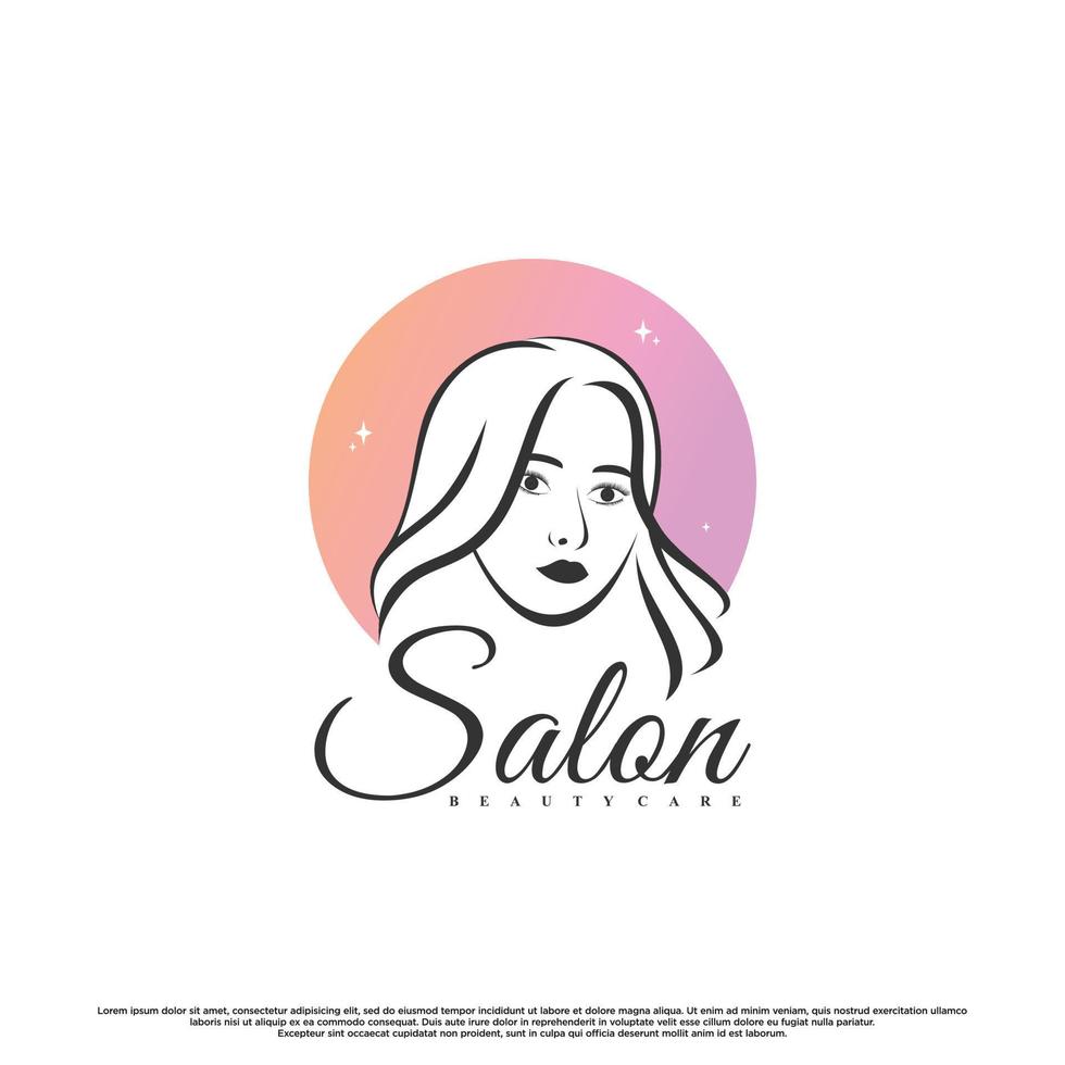 bellezza logo design collezione con donne viso e creativo elemento premio vettore