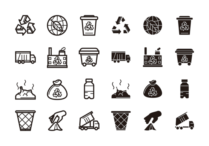 vettore di icone di discarica
