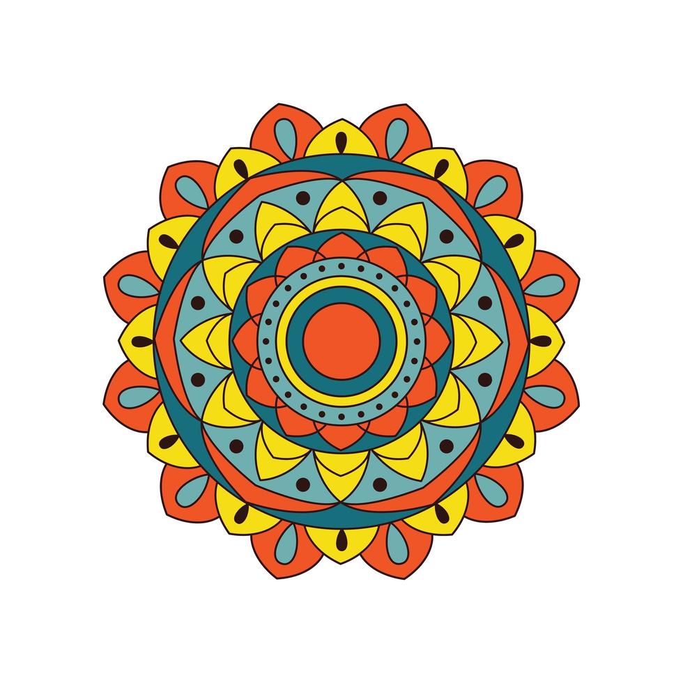 design colorato luminoso audace mandala vettore