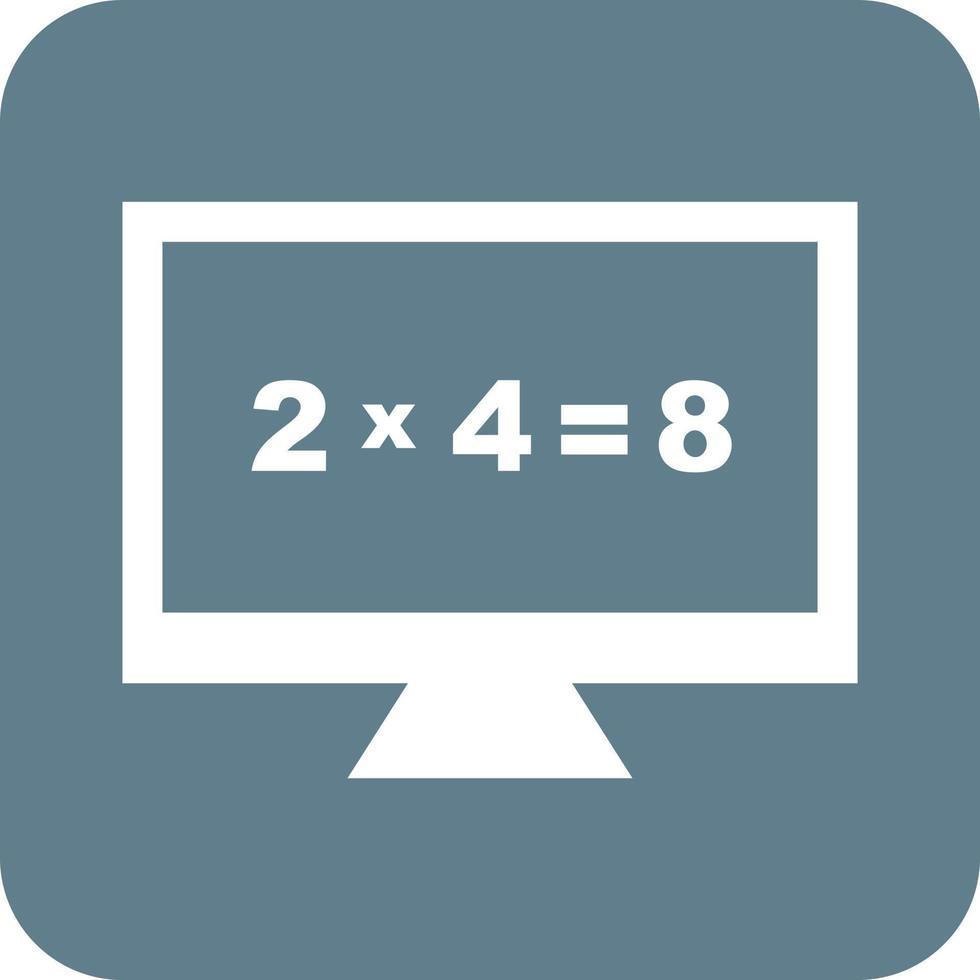 matematica nel computer glifo il giro sfondo icona vettore