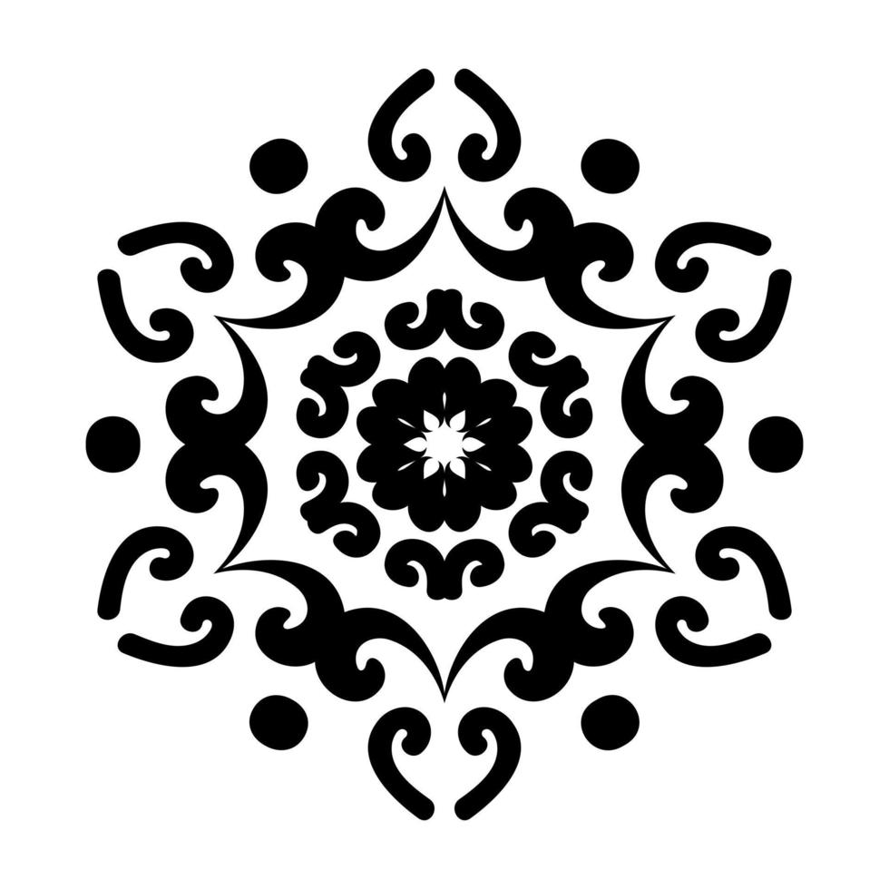 il giro floreale Arabo modello. mandala. decorativo nero e bianca ornamento. decorativo sfondo per tatuaggio, stampino o casa arredamento. vettore illustrazione.