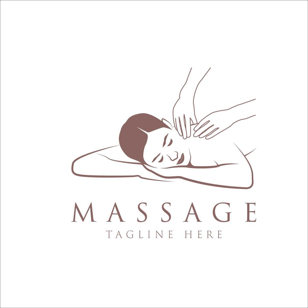 corpo massaggio logo vettore illustrazione