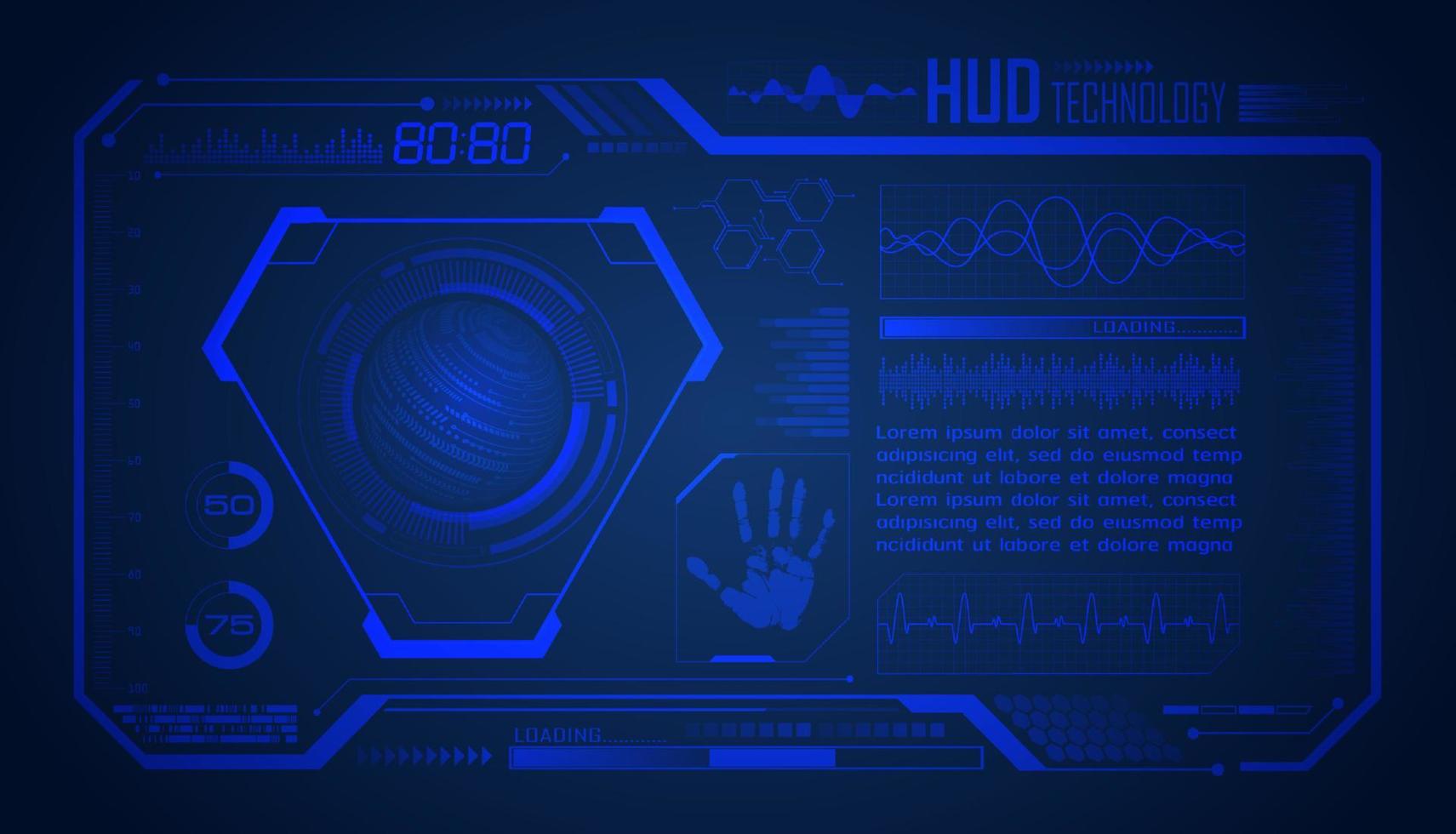 moderno hud tecnologia schermo sfondo vettore