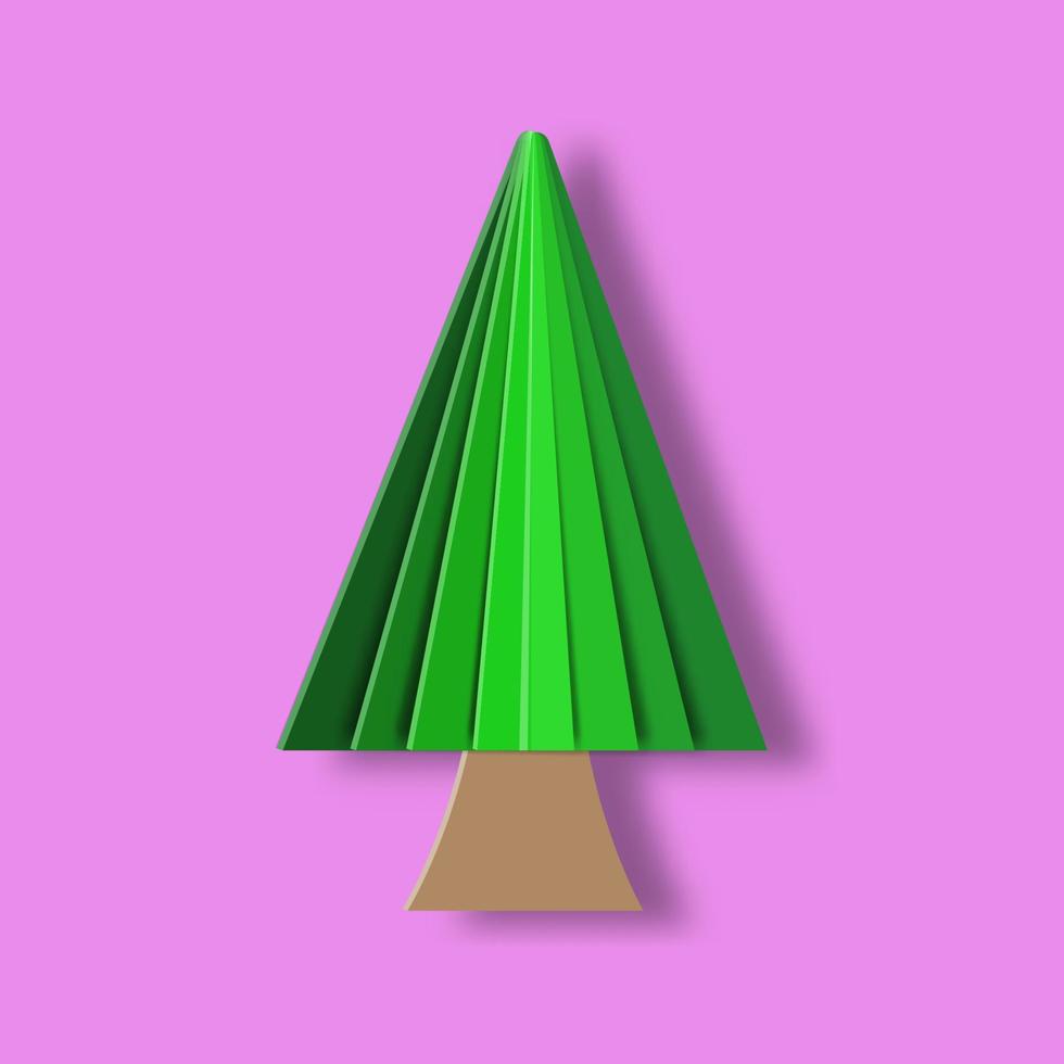 Natale albero decorazioni. 3d illustrazione vettore, carta tagliare stile design vettore