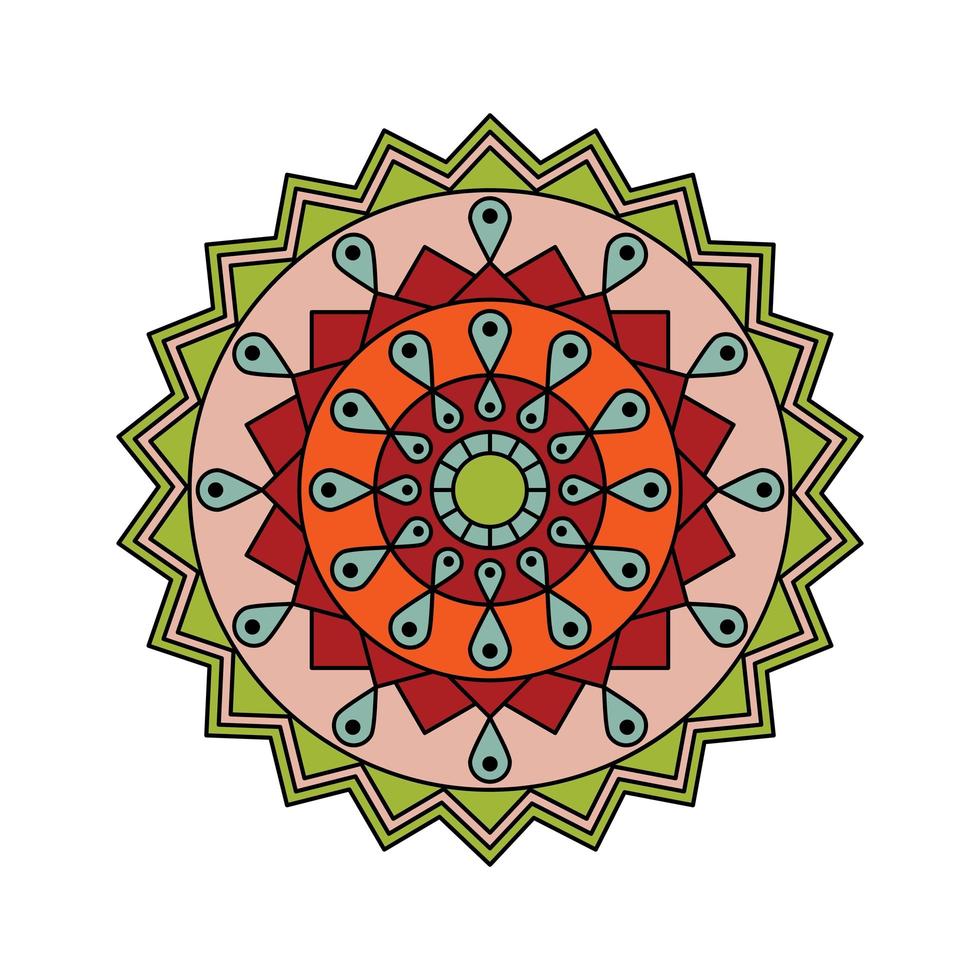 mandala colorato indiano vettore