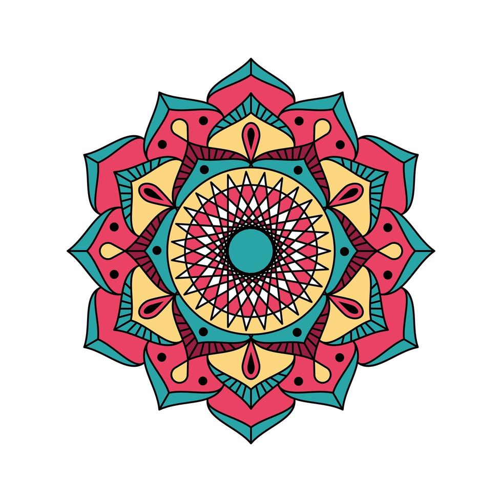 mandala riempito decorativo semplice vettore