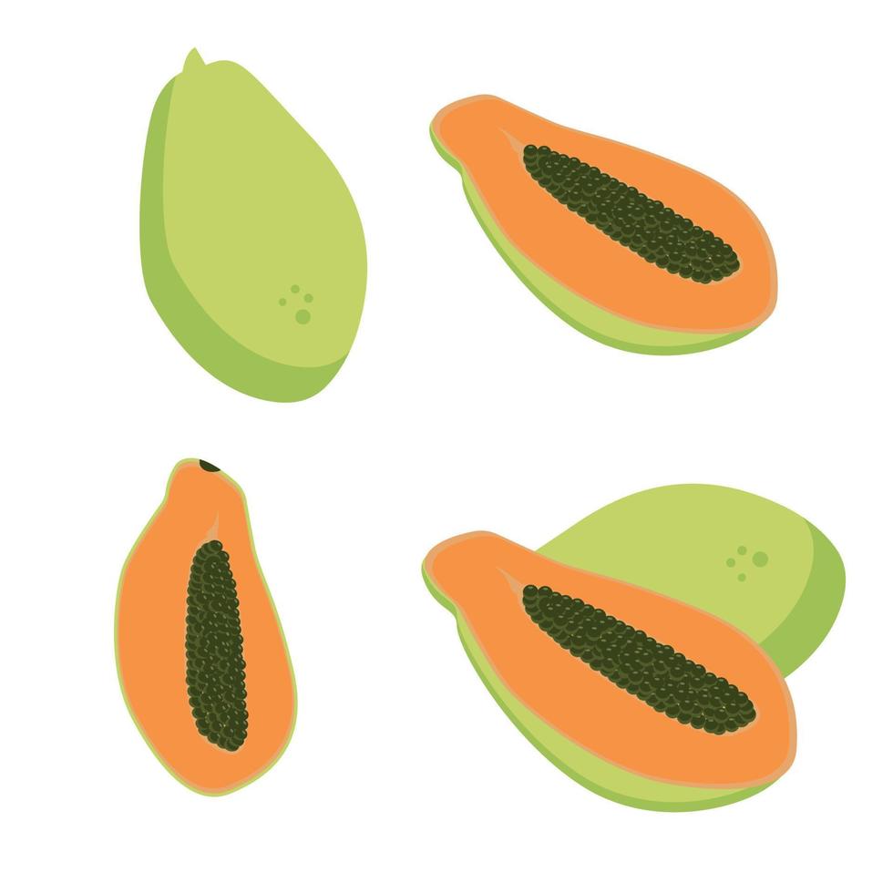 un' impostato di diverso tipi di papaia frutta vettore