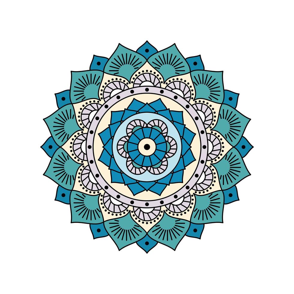 indiano colorato verde blu mandala design vettore