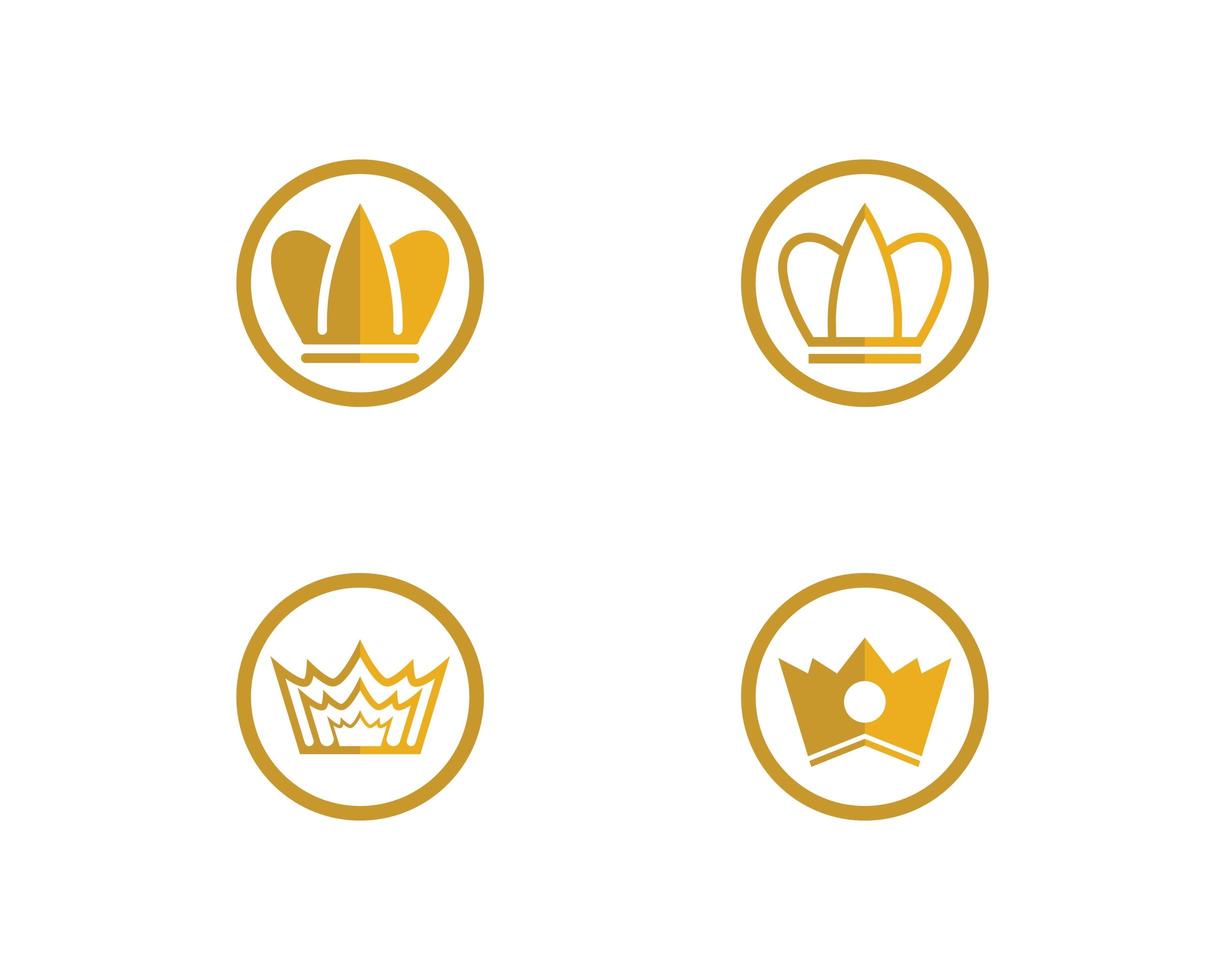 set di immagini del logo della corona vettore