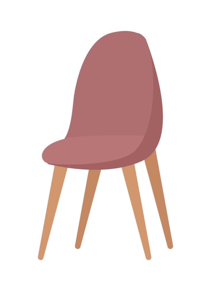 confortevole sedia semi piatto colore vettore oggetto. mobilia per casa. modificabile elemento. pieno dimensioni articolo su bianca. posto a sedere semplice cartone animato stile illustrazione per ragnatela grafico design e animazione