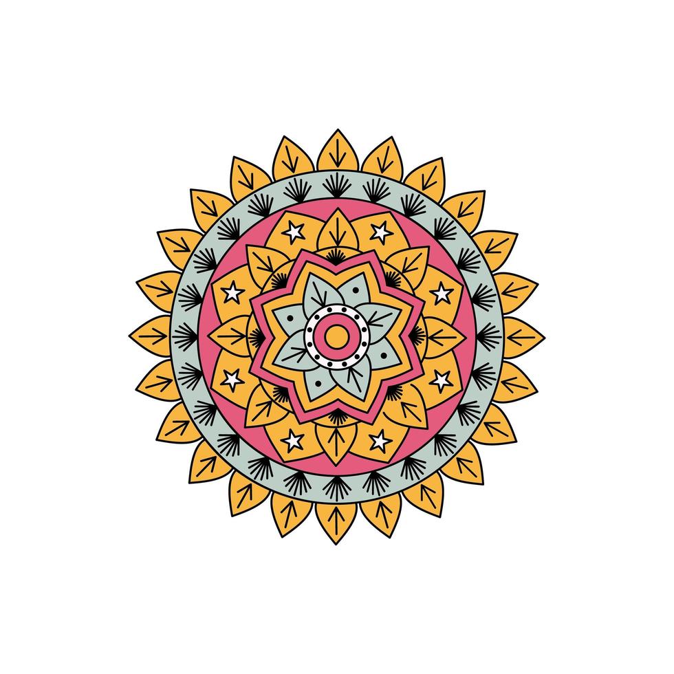 design mandala colorato giallo vettore