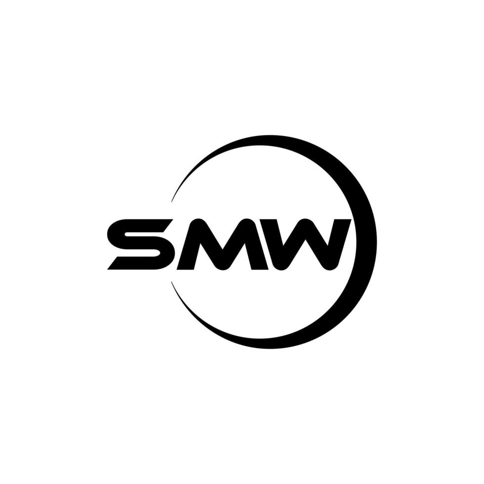 smw lettera logo design nel illustratore. vettore logo, calligrafia disegni per logo, manifesto, invito, eccetera.