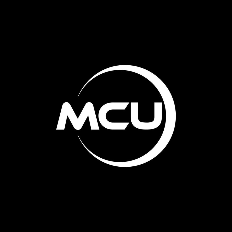 mcu lettera logo design nel illustrazione. vettore logo, calligrafia disegni per logo, manifesto, invito, eccetera.