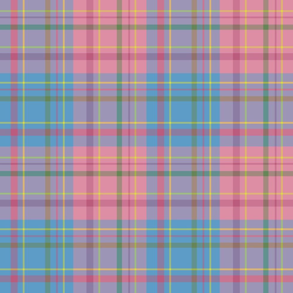 senza soluzione di continuità modello nel blu, rosa, giallo, verde, leggero viola colori per plaid, tessuto, tessile, Abiti, tovaglia e altro le cose. vettore Immagine.