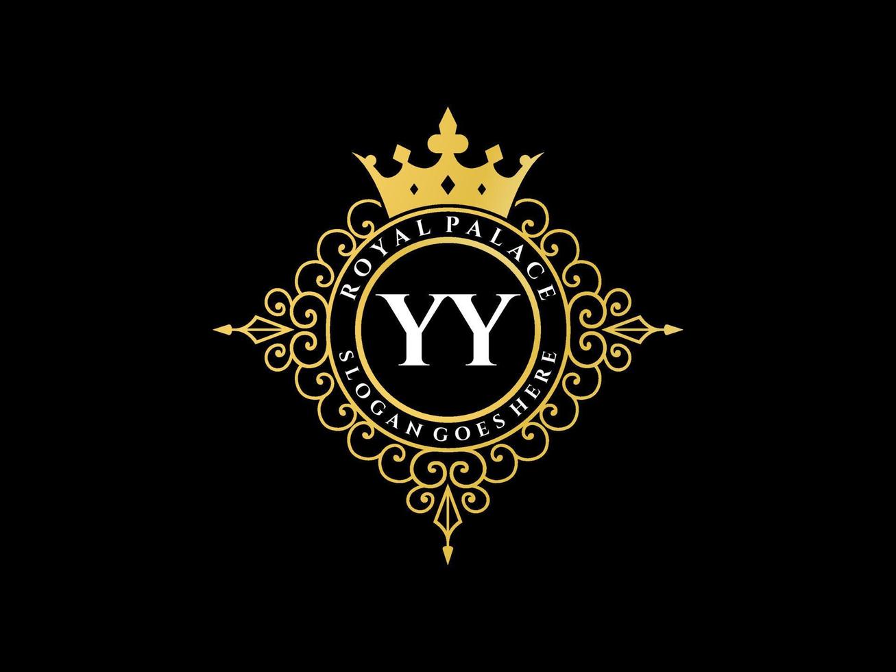 lettera yy antico reale lusso vittoriano logo con ornamentale telaio. vettore