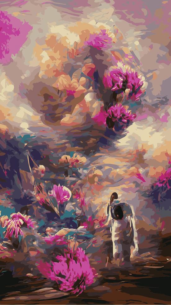 surreale modello di luminosa floreale macchia come un' sfondo, astratto Vintage ▾ ornamentale psichedelico modello con floreale motivi. sorprendente vettore tropicale fiori