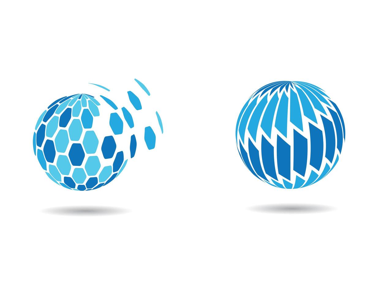 design del logo blu globale vettore