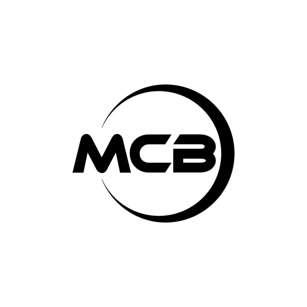 mcb lettera logo design nel illustrazione. vettore logo, calligrafia disegni per logo, manifesto, invito, eccetera.