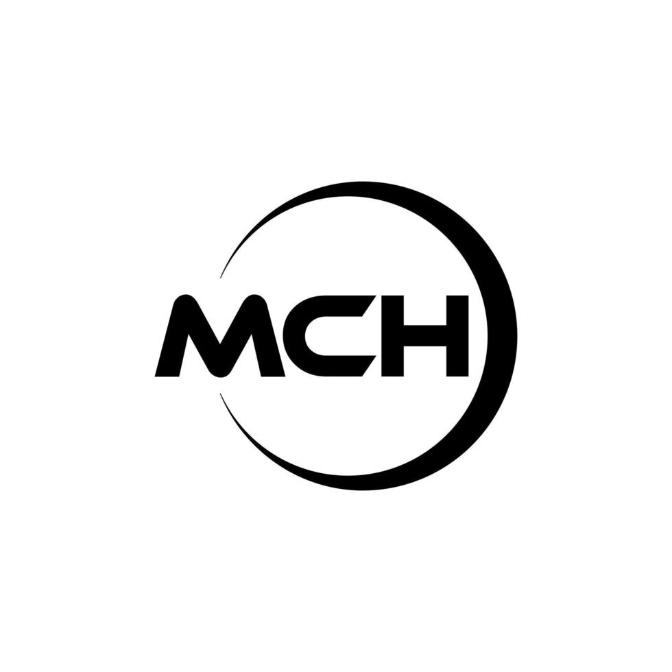 mch lettera logo design nel illustrazione. vettore logo, calligrafia disegni per logo, manifesto, invito, eccetera.