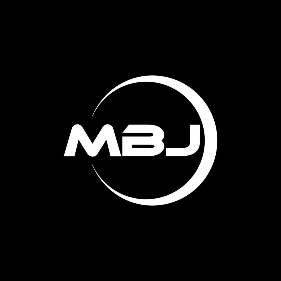 mbj lettera logo design nel illustrazione. vettore logo, calligrafia disegni per logo, manifesto, invito, eccetera.