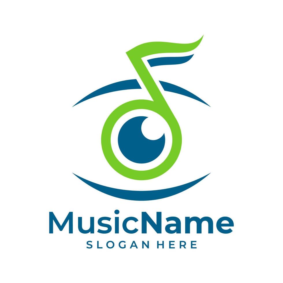 occhio musica logo vettore. musica occhio logo design modello vettore