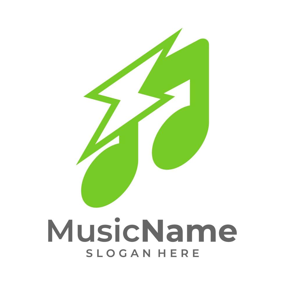 musica tuono logo vettore icona illustrazione. tuono musica logo design modello