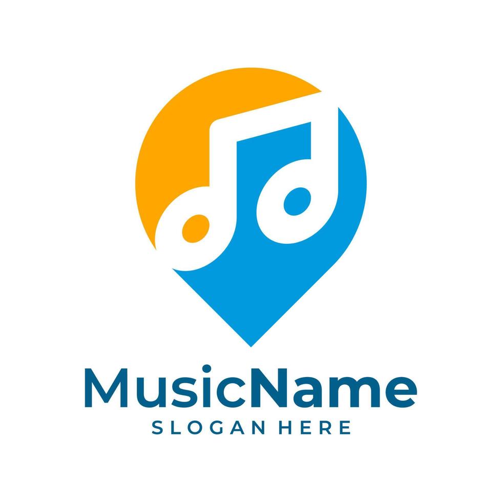 musica punto logo vettore icona illustrazione. punto musica logo design modello