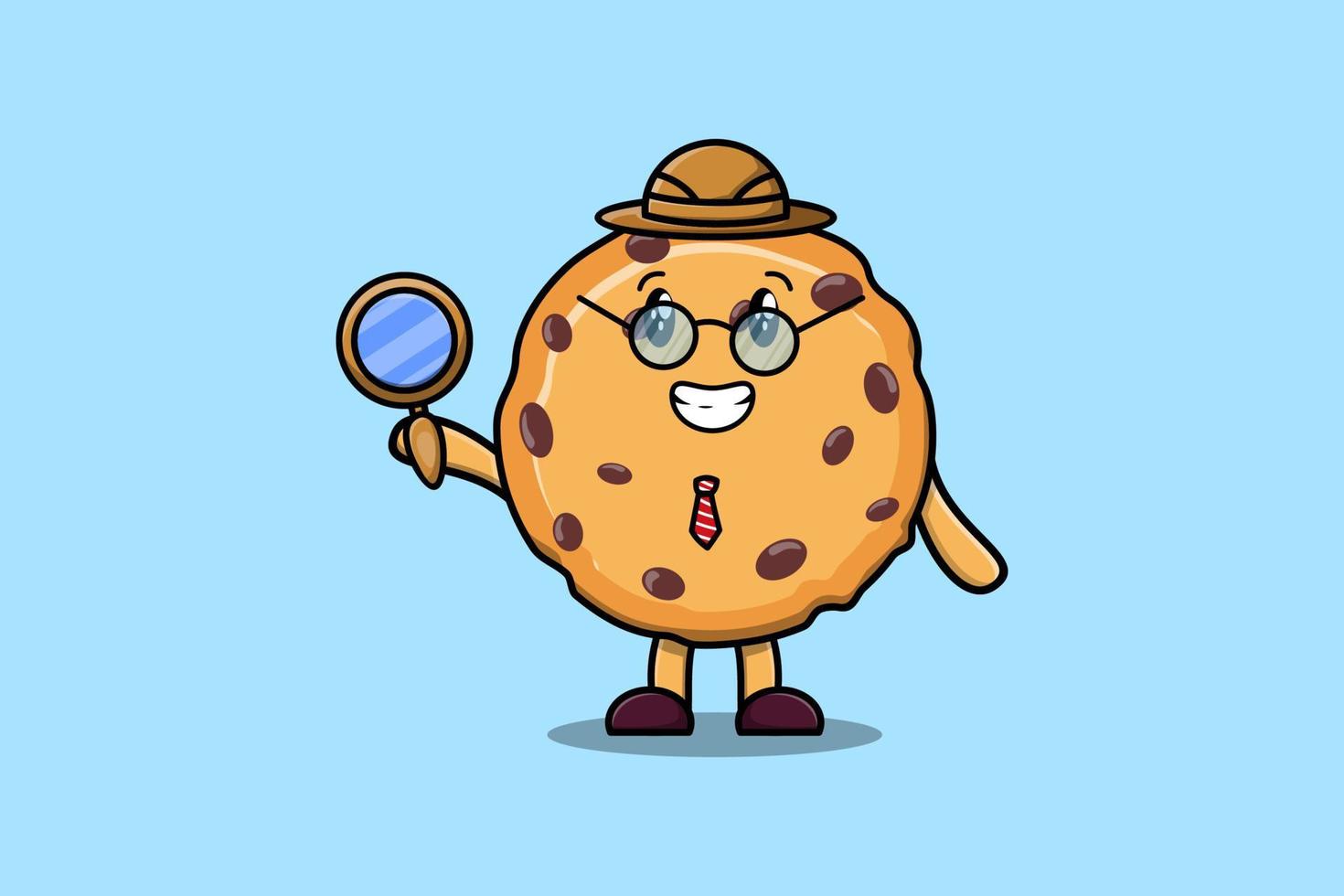 carino cartone animato personaggio biscotti investigatore vettore