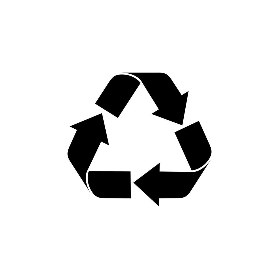 vettore freccia riciclare icona logo nero colore