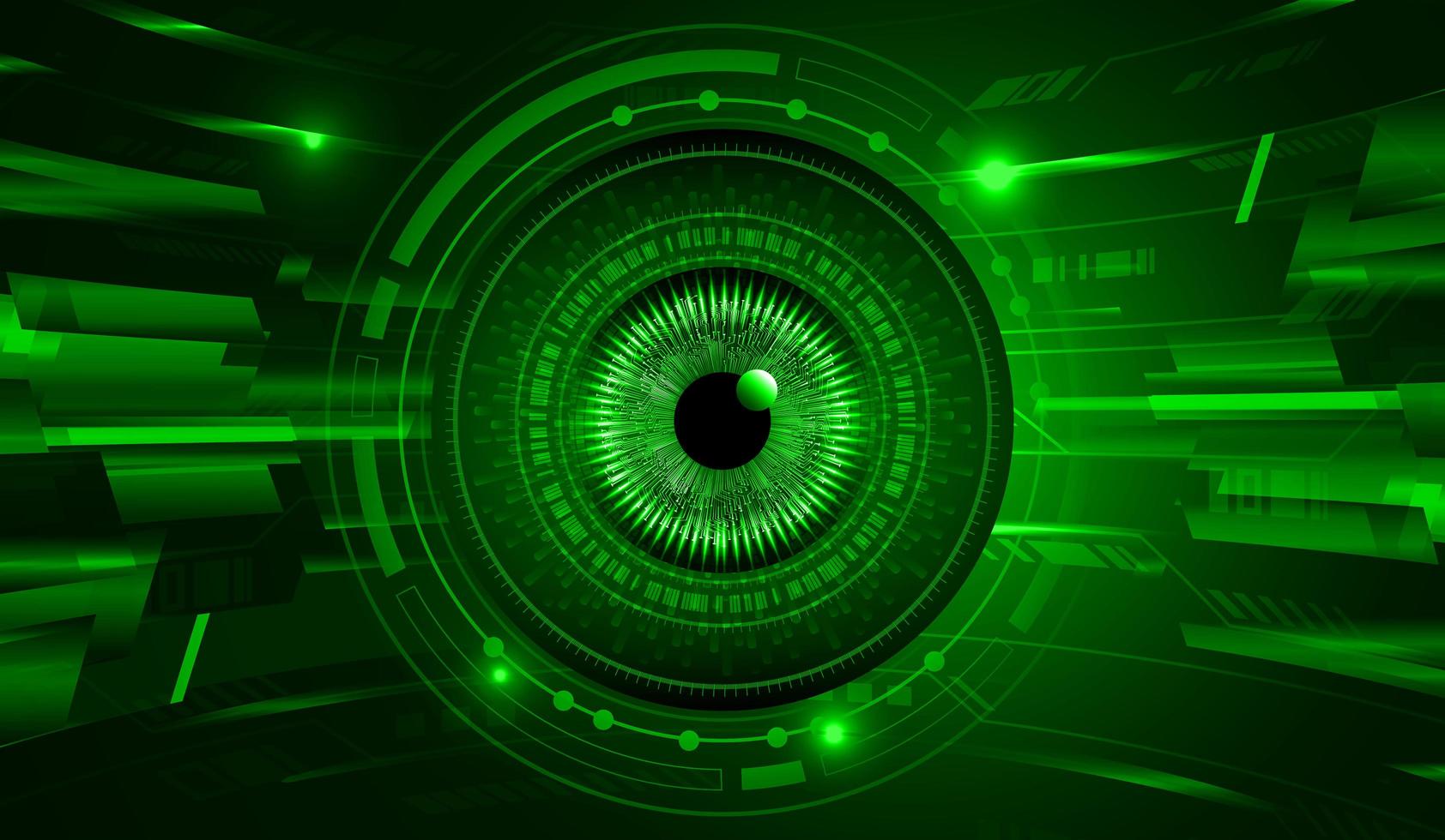 fondo di concetto di tecnologia futura del circuito cyber dell'occhio verde vettore