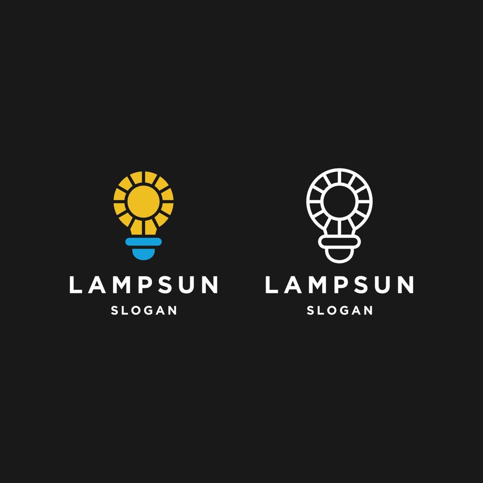 lampada sole logo icona design modello vettore illustrazione