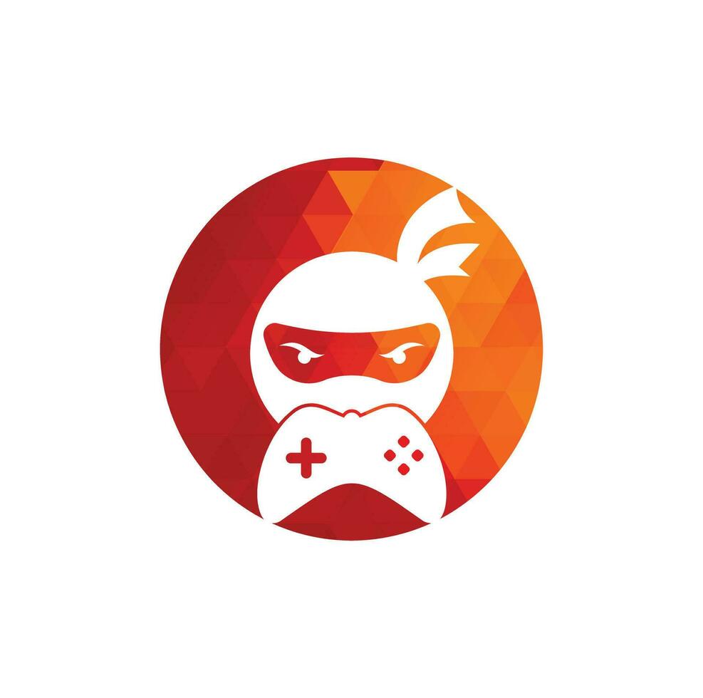 ninja gioco logo design. ninja gioco logo immagini azione vettori. ninja game pad logo design icona vettore