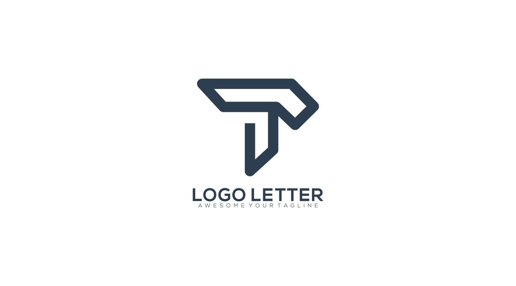 minimo vettore grafico alfabeto simbolo. lettera t logo design