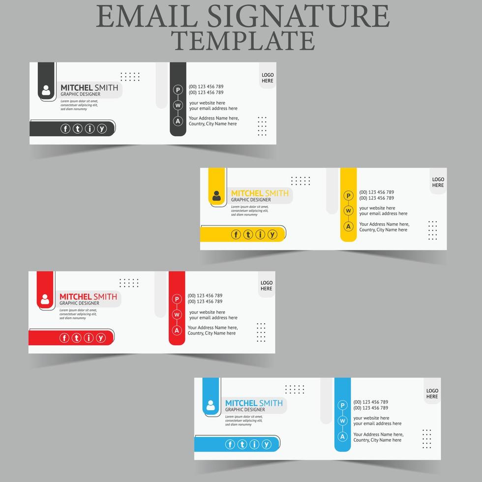 e-mail firma o e-mail footer vettore