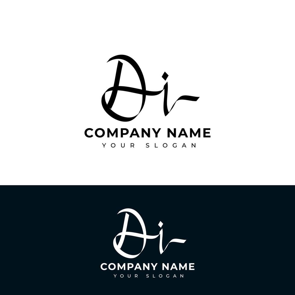 di iniziale firma logo vettore design