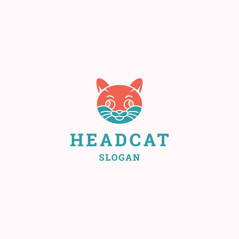 testa gatto logo icona design modello vettore illustrazione