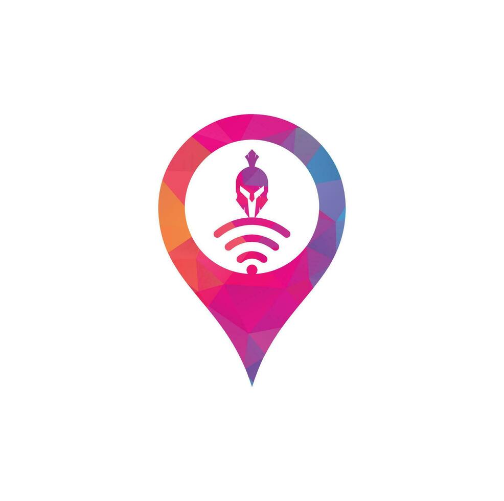 spartano Wi-Fi GPS forma concetto logo. spartano e Wi-Fi logo combinazione. casco e segnale simbolo o icona vettore