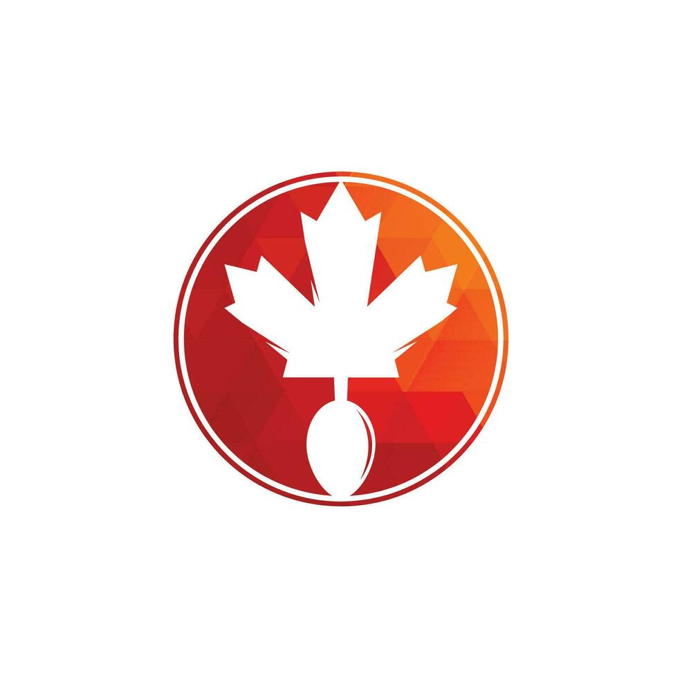 canadese cibo logo concetto design. canadese cibo ristorante logo concetto. acero foglia e forchetta icona vettore