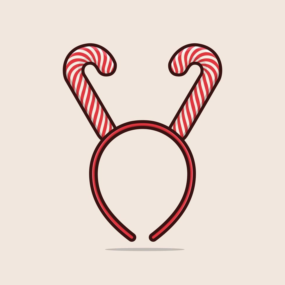 festivo fascia per capelli decorato con Babbo Natale caramella, renna corna, e un' saluto per Natale celebrazione. vettore