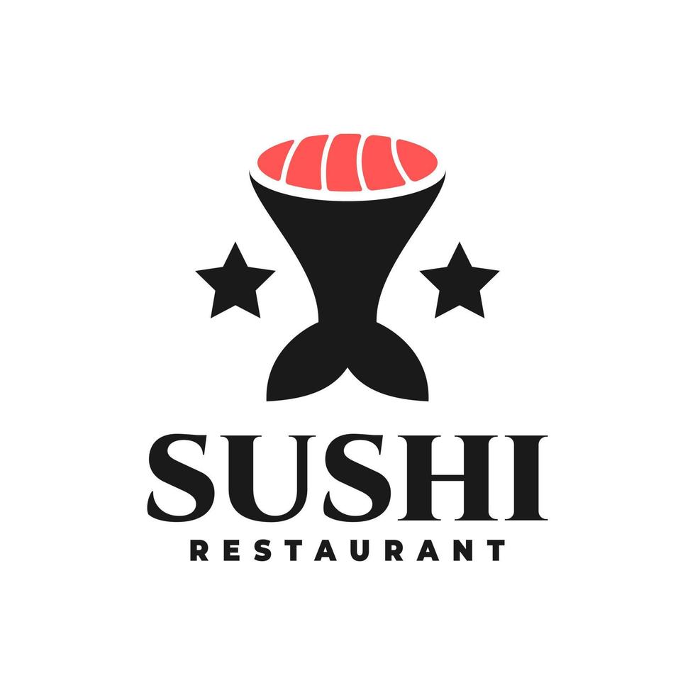 illustrazione di un' pesce coda bene per Sushi ristorante logo. vettore
