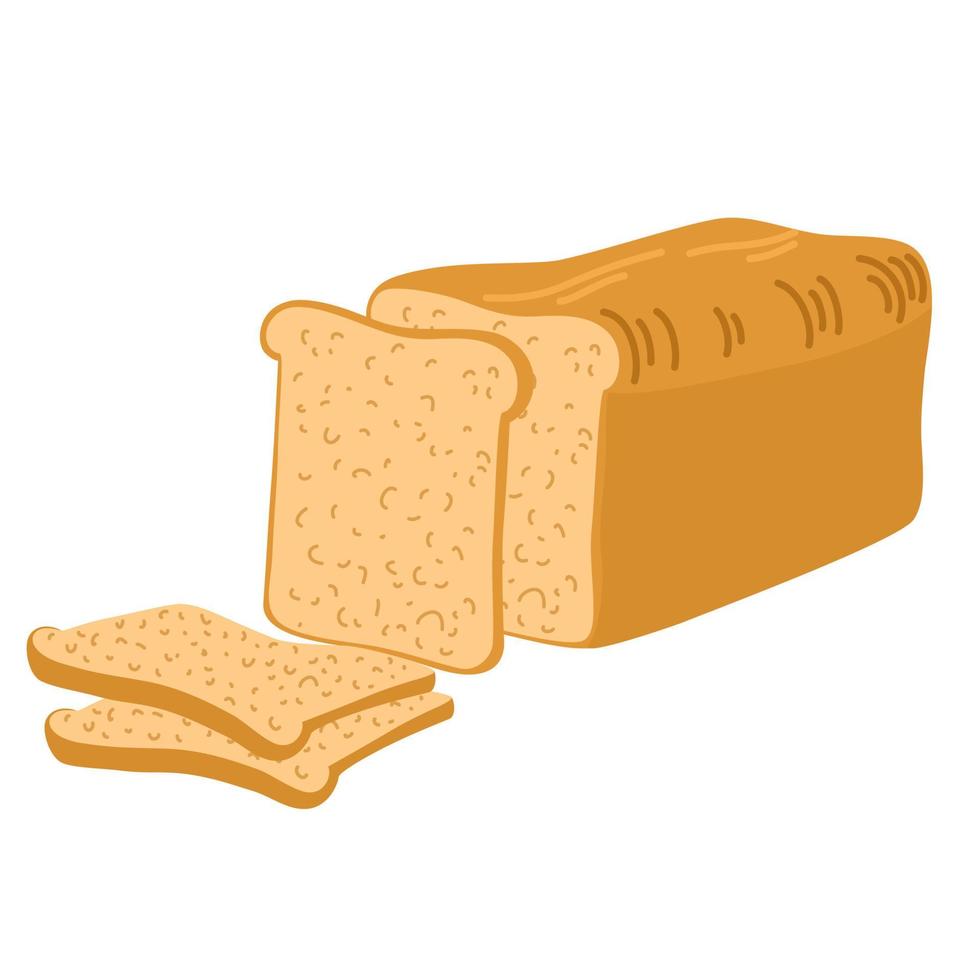 pane. totale grano, lievito al forno pane. cibo cartello. ideale per bar, ristoranti, cibo negozi e stampa. vettore mano disegnare illustrazione isolato su il bianca sfondo.