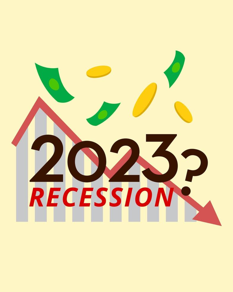 vettore illustrazione di recessione nel 2023