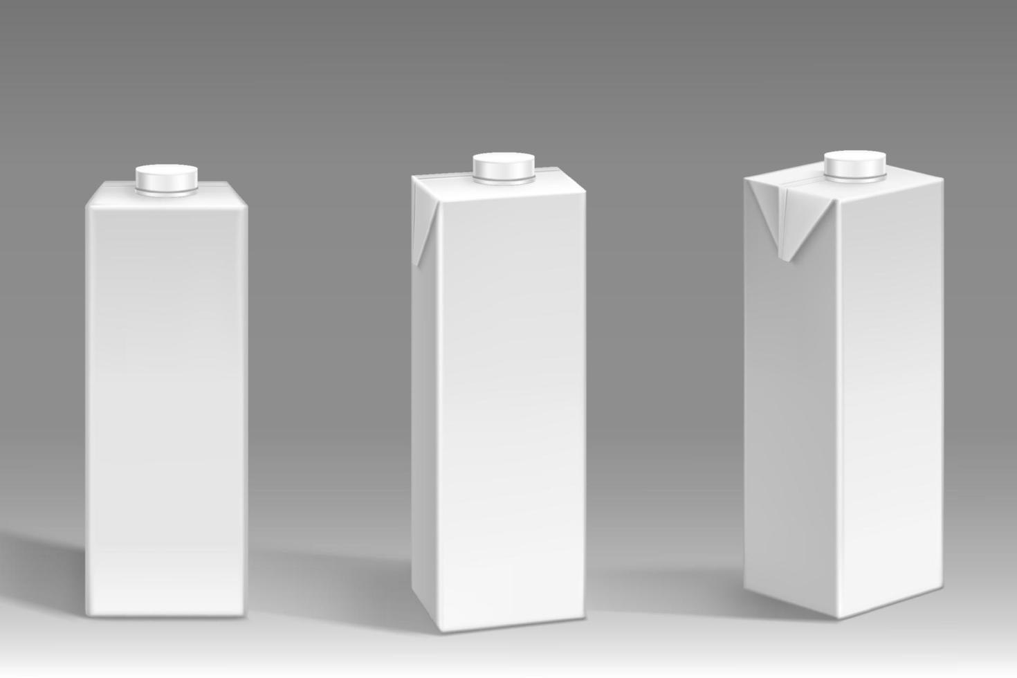 bianca scatola di cartone pacchetto, vuoto scatola per latte o succo vettore