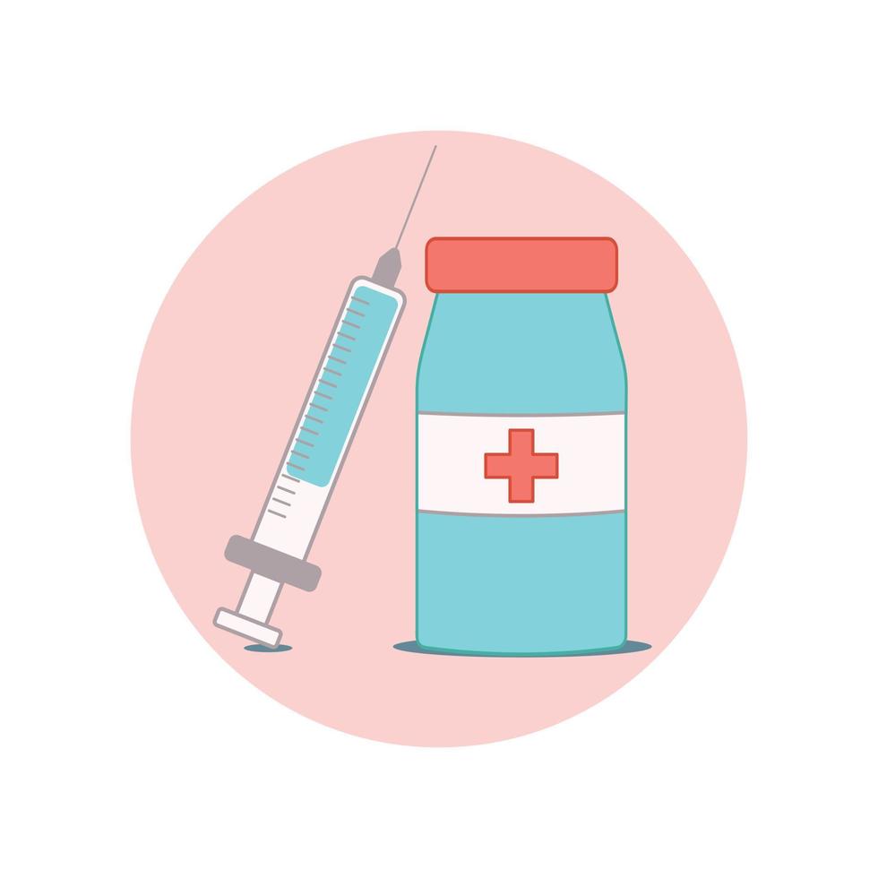 medicinale, pillole, siringa. vaccino. medico elementi vettore
